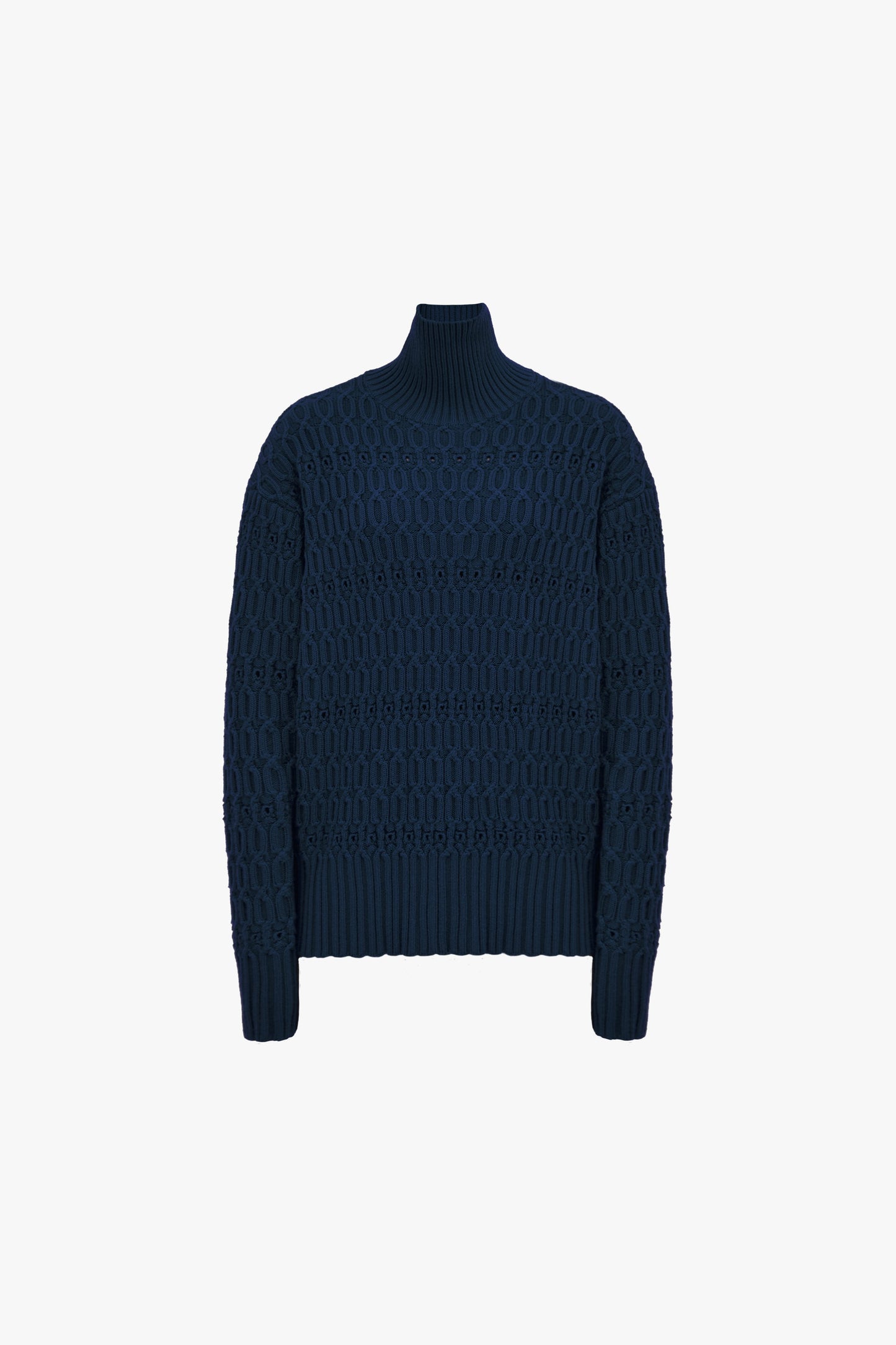 Polo Neck Jumper In Navy
